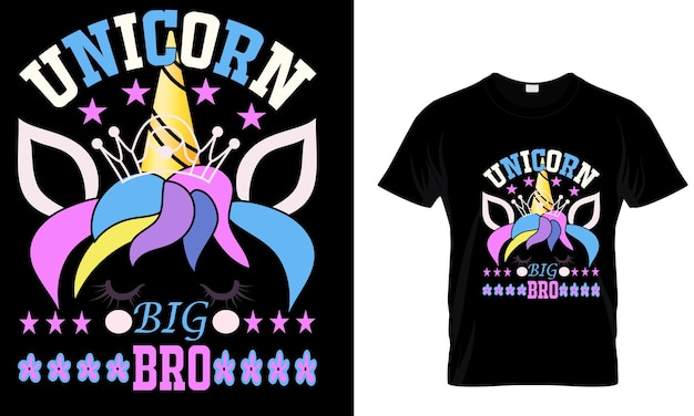 Vector diseño de camiseta de unicornio y arcoiris