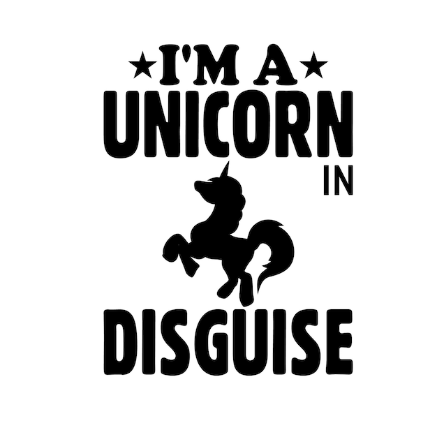 Diseño de camiseta unicornio Diseño de camiña unicornio Banner de camisa Inversión letras de etiqueta aisladas