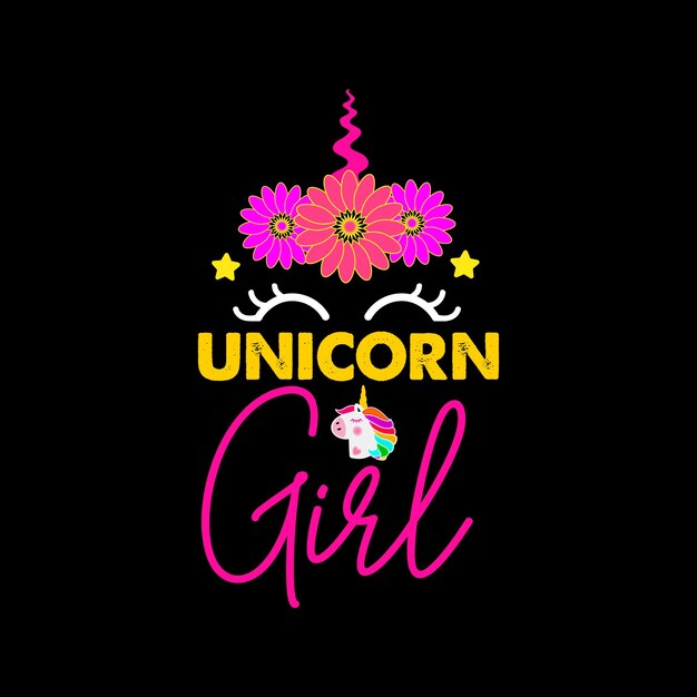Diseño de camiseta de unicornio Ilustración de vector de tipografía de unicornio