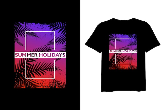 Diseño de camiseta de vacaciones de verano