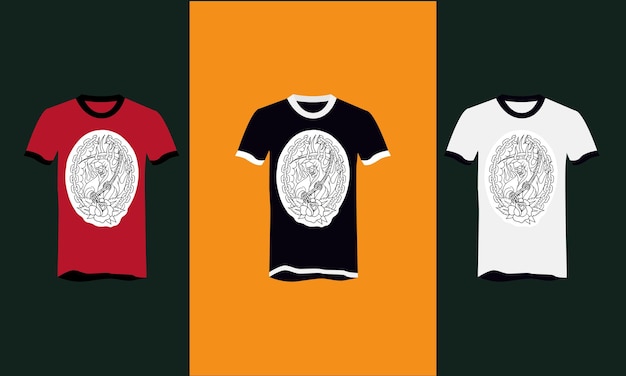 Diseño de camiseta con vector de cadena y calavera de cabeza