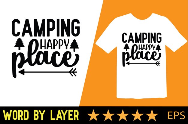 Diseño de camiseta de vector de camping