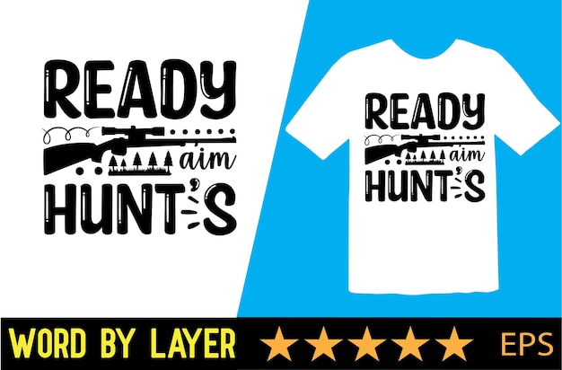 Diseño de camiseta de vector de caza