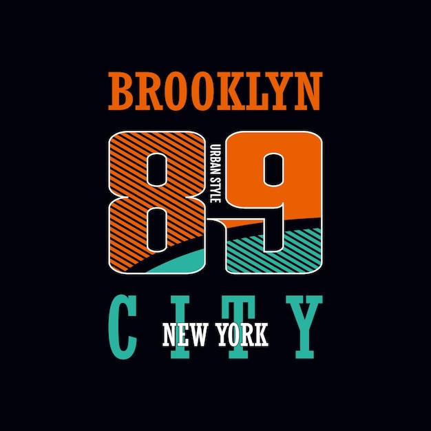 Diseño de camiseta de vector de ciudad de trabajo nuevo de estilo urbano de brooklyn