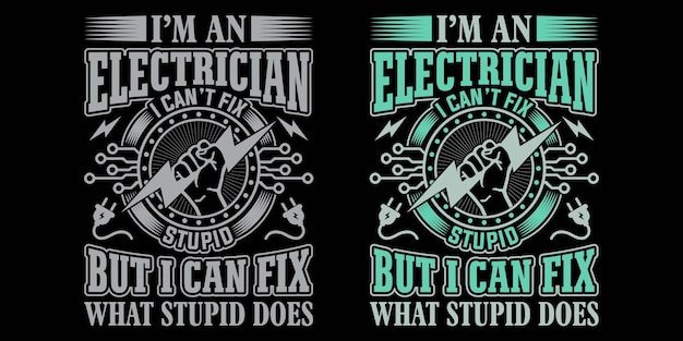 Vector diseño de camiseta de vector de cotizaciones de electricista