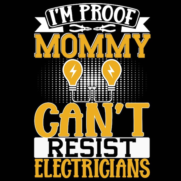 Diseño de camiseta de vector de electricista