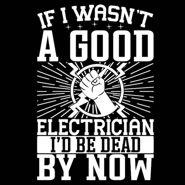 Diseño de camiseta de vector de electricista