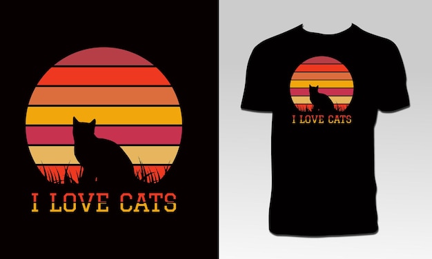 Diseño de camiseta de vector de gato