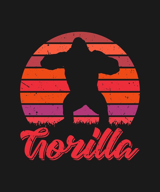 diseño de camiseta de vector de gorila