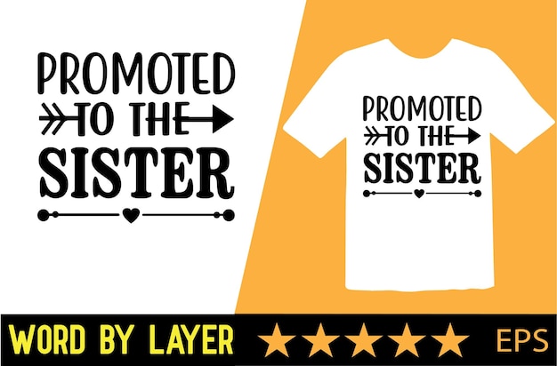 Diseño de camiseta de vector de hermana