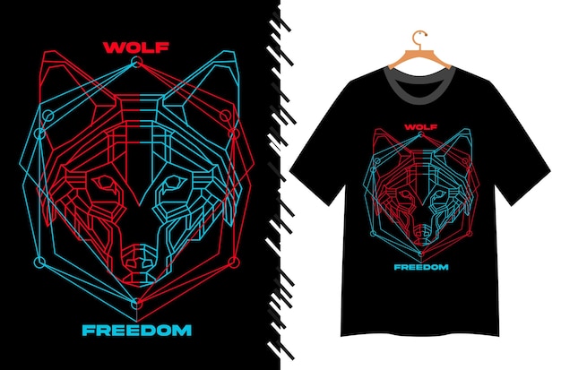 Vector diseño de camiseta de vector de lobo