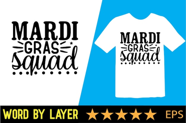 Diseño de camiseta de vector mardi