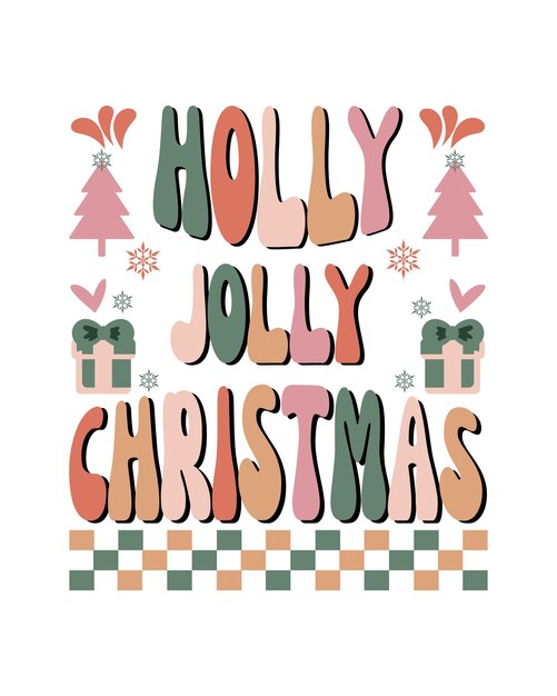 Diseño de camiseta Vector Merry Christmas Groovy