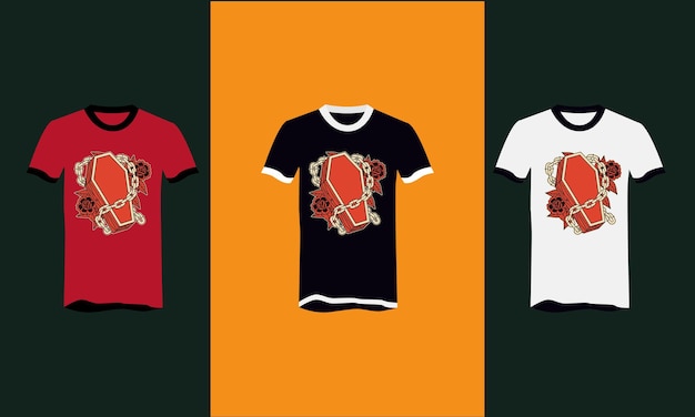 diseño de camiseta de vector de pecho rojo y flores