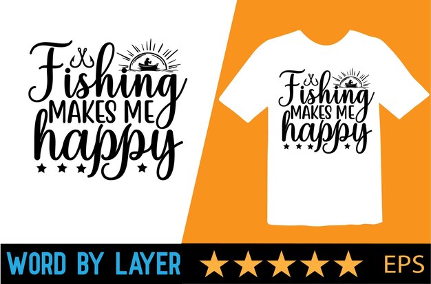 diseño de camiseta de vector de pesca