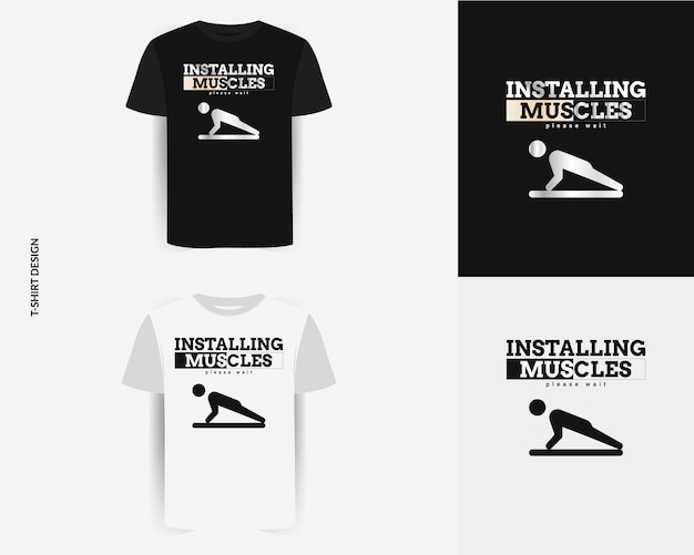 Diseño de camiseta de vector premium de citas de gimnasio