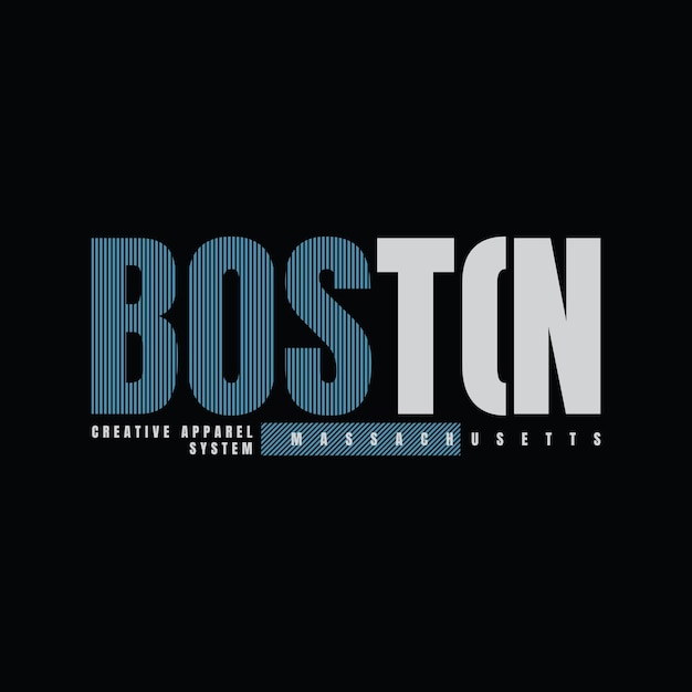 Diseño de camiseta de vector de tipografía de Boston