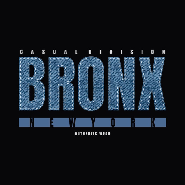 Diseño de camiseta de vector de tipografía bronx