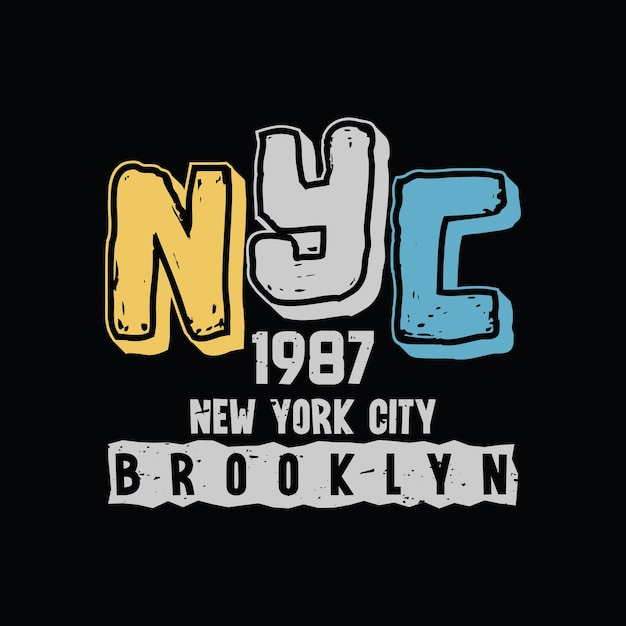 Diseño de camiseta de vector de tipografía de brooklyn de nueva york