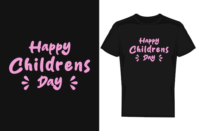 Diseño de camiseta de vector de tipografía de feliz día de los niños