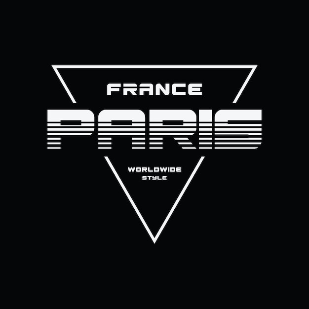 Diseño de camiseta de vector de tipografía de París