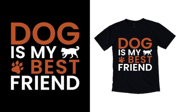 Diseño de camiseta de vector de tipografía de perro