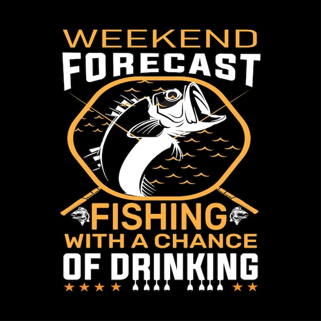 Diseño de camiseta de vector de tipografía de pesca