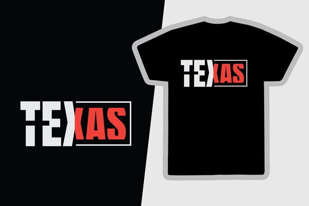 Diseño de camiseta de vector de tipografía de texas