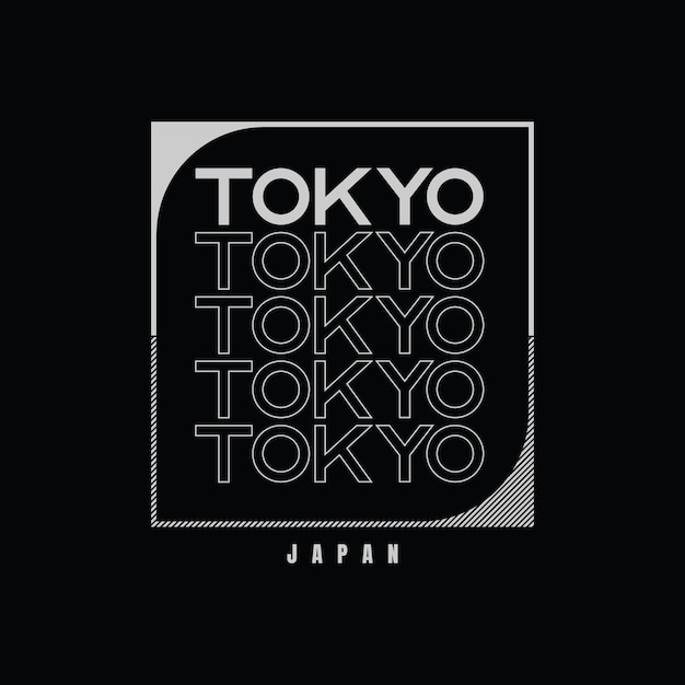 Diseño de camiseta de vector de tipografía de tokio