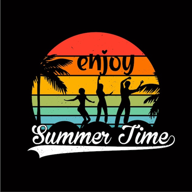 Diseño de camiseta de vector de tipografía de verano