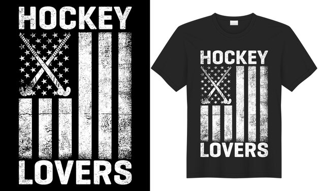 Diseño de camiseta de vector tipográfico amante del hockey