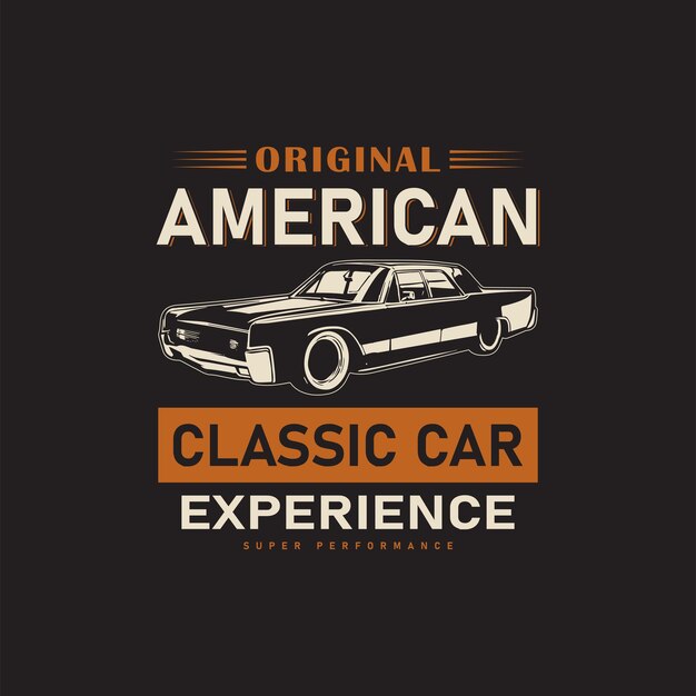 Diseño de camiseta vectorial de automóviles clásicos estadounidenses de estilo vintage modelos gráficos de camisetas de automóviles viejos