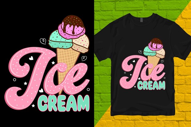 diseño de camiseta vectorial del día mundial del helado