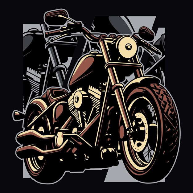 Vector diseño de camiseta vectorial ilustración de motocicleta clásica