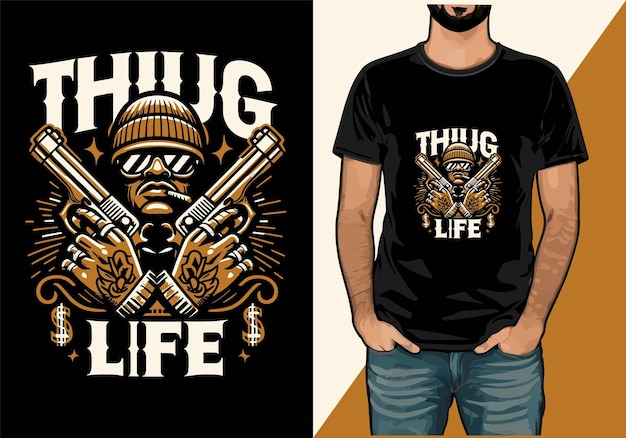 El diseño de la camiseta vectorial de la mafia