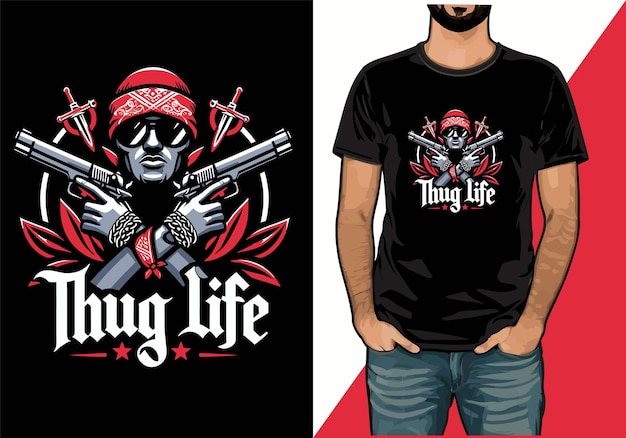 El diseño de la camiseta vectorial de la mafia