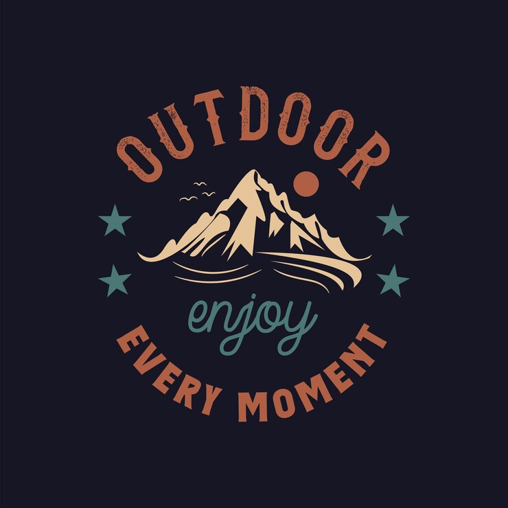 Diseño de camiseta vectorial de montaña Oudoor