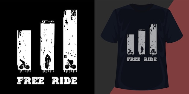 diseño de camiseta vectorial para paseo gratuito con bicicleta