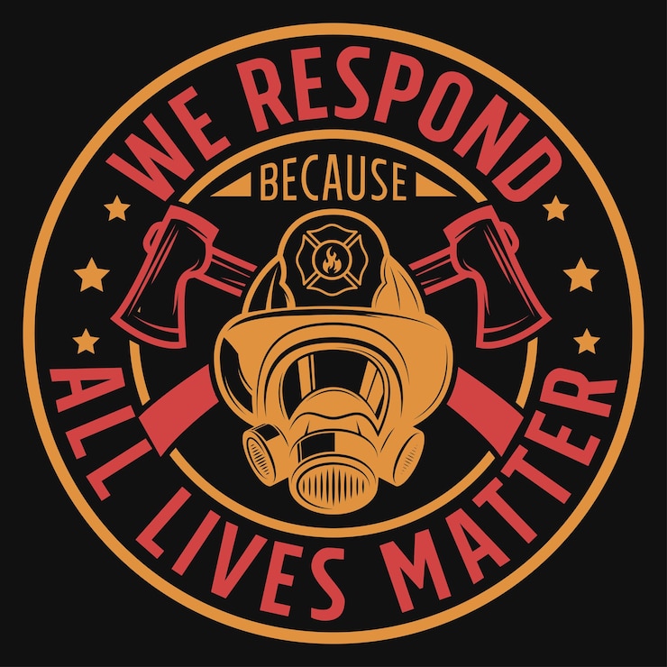 Vector diseño de camiseta vectorial premium con gráficos de bomberos
