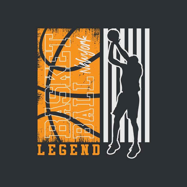 Vector diseño de camiseta vectorial de tipografía de ilustración de baloncesto