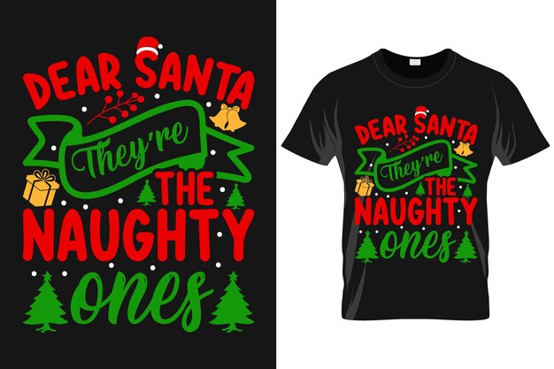 Diseño de camiseta vectorial de tipografía navideña Elementos tipográficos vectoriales navideños