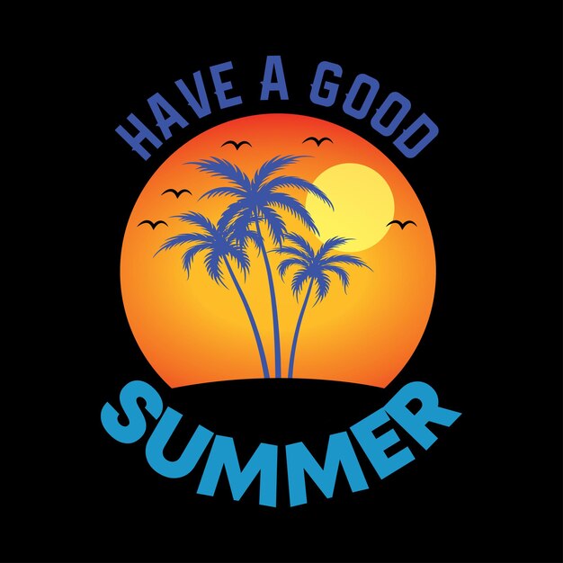 Diseño de camiseta vectorial de tipografía de verano