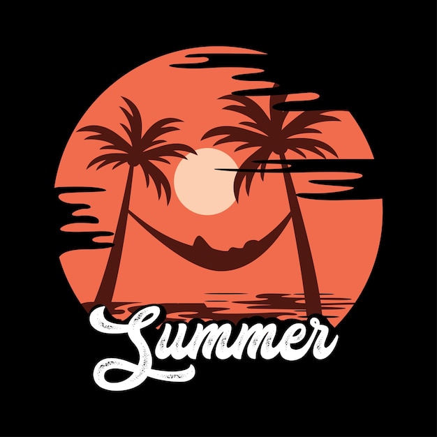 Diseño de camiseta vectorial de tipografía de verano