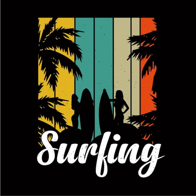 Diseño de camiseta vectorial de tipografía de verano