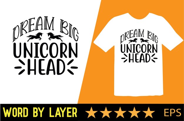 Diseño de camiseta vectorial de unicornio