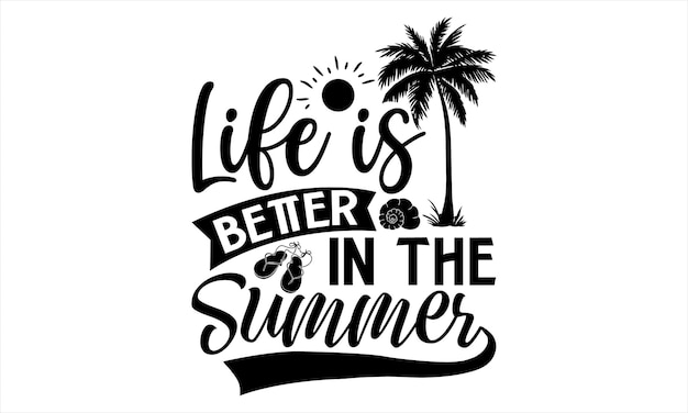 Diseño de camiseta de verano Letras dibujadas a mano y letras simples de caligrafía Para pegatinas tazas