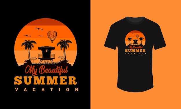 Diseño de camiseta de verano, plantilla de camiseta