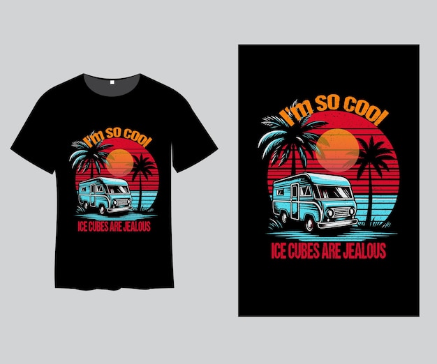 Diseño de camiseta de verano retro