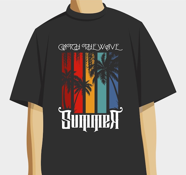 diseño de camiseta de verano wafe