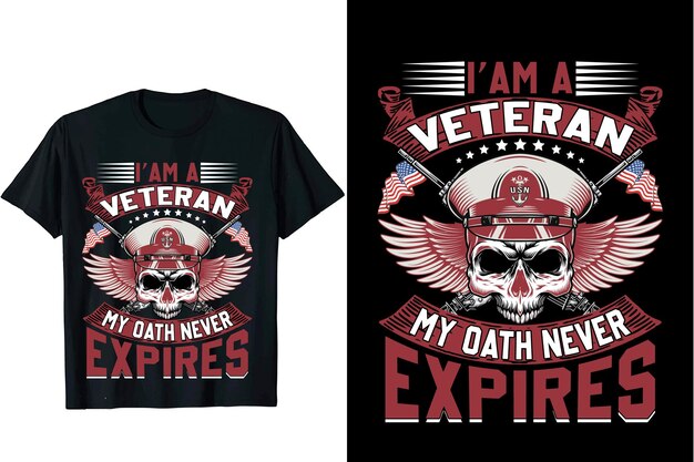 Diseño de camiseta Veteran My Oath Never Expires